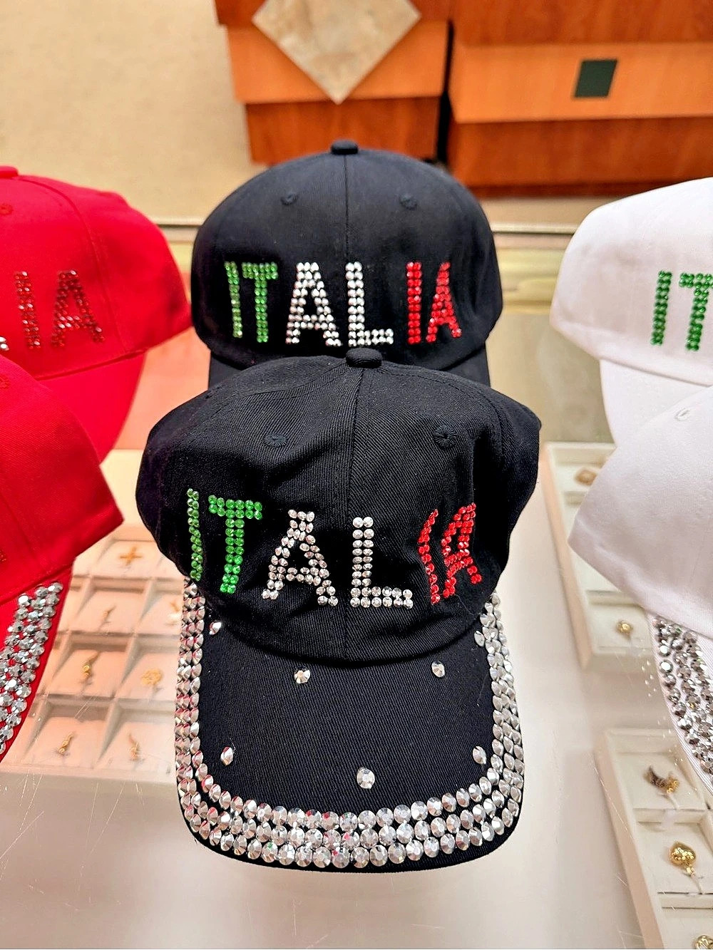 Rhinestone Italia Baseball Cap Like New